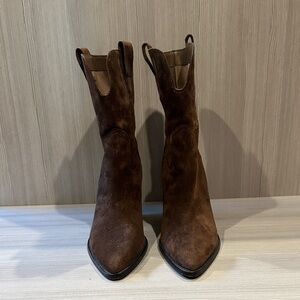 Dolce Vita Dark Brown Suede Heeled Boots